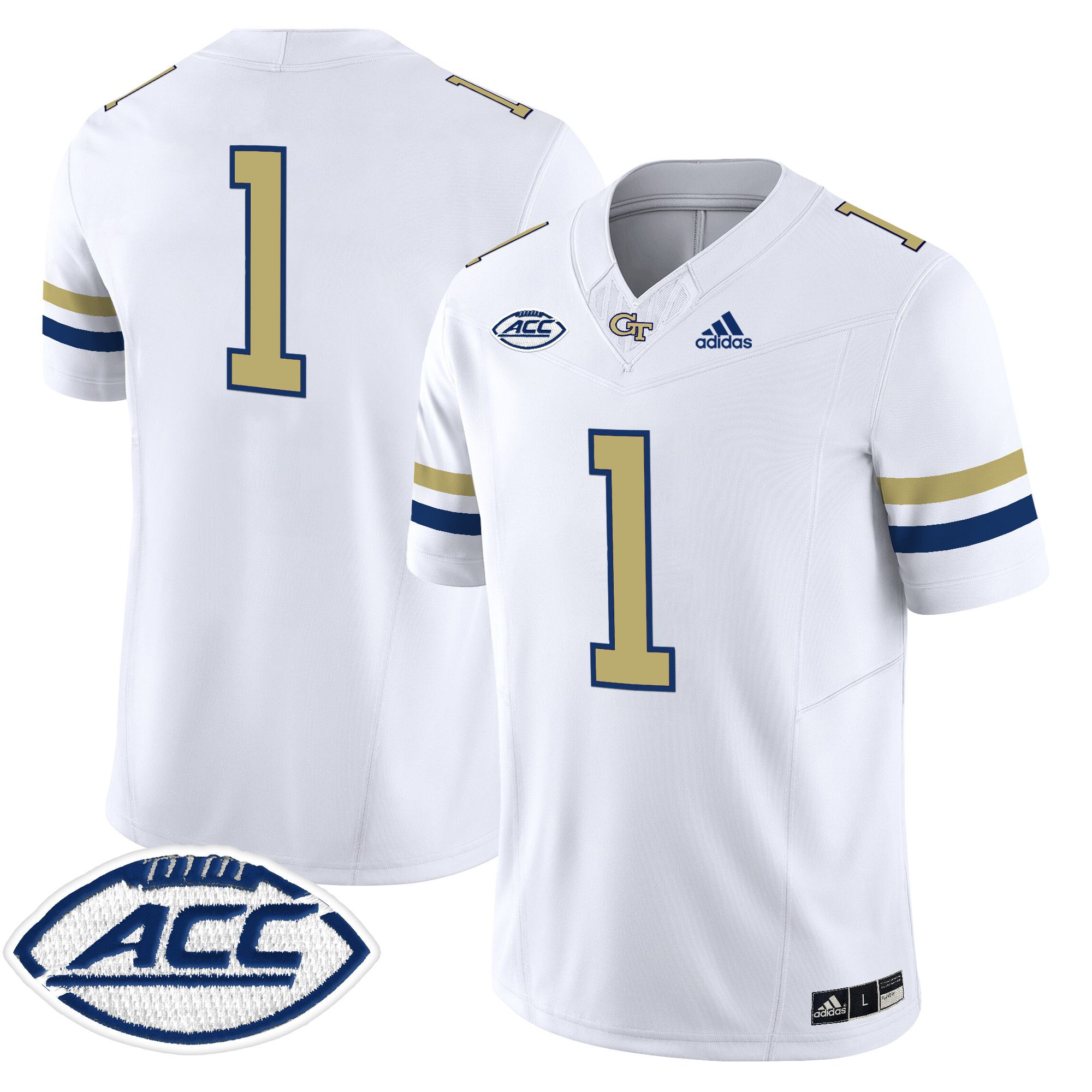 Men Georgia Tech #1 No Name White Asidas 2024 Vapor Limited NCAA Jersey->more ncaa teams->NCAA Jersey